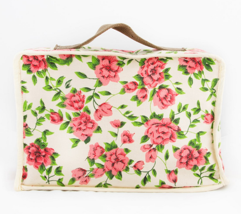 34661 Aufbewahrung Tasche Koffer Stoff Rosen 22x3_1